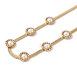 Collar con colgante de flor de perla de plástico con cadenas en espiga, 304 joyas de acero inoxidable para mujer