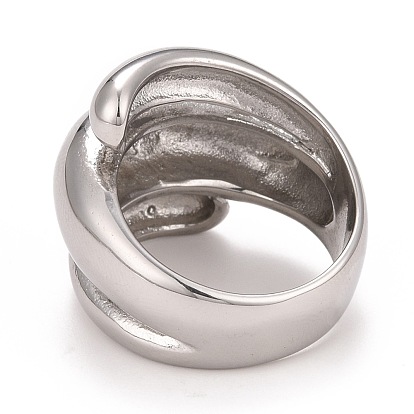 304 anillo grueso texturizado de acero inoxidable para mujer