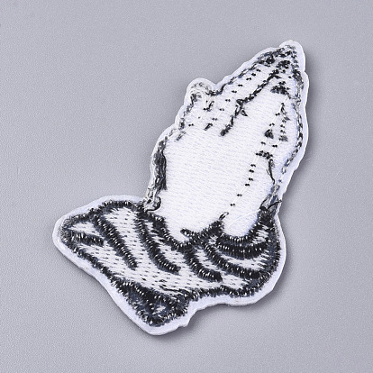 Computerized Embroidery Cloth Iron on/Sew on Patches, Costume Accessories, Praying Hands