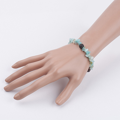 Chakra Jewelry, Natural Gemstone Chip Stretch Bracelets