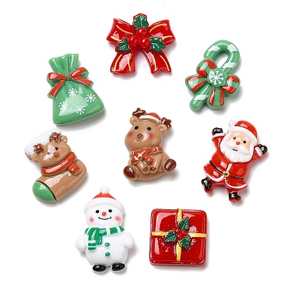 Christmas Theme Opaque Resin Cabochons, for Jewelry Making