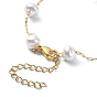 Bracelets de cheville en chaîne de perles imitation perle en plastique abs, 304 bijoux en acier inoxydable pour femmes