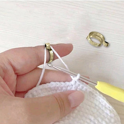 Anillos de aleación de puño, bucles de tejer bucles de crochet, soporte para el dedo de la guía del hilo