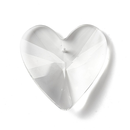 Verre transparent gros pendentifs, pour pendentifs suspendus en cristal lustre, facette, cœur