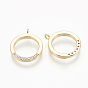 Brass Micro Pave Cubic Zirconia Charms, Ring, Nickel Free