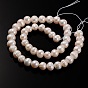 Natural Cultured Freshwater Pearl Beads Strands, Round, 8~9mm, Hole: 0.8mm, about 45pcs/strand, 14.17 inch
