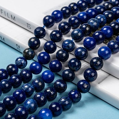 Natural Lapis Lazuli Beads Strands, Dyed, Round