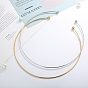 304 Stainless Steel Necklaces, Minimalism Rigid Necklace, with Removable Beads