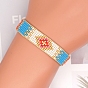 Miyuki Seed Braided Bead Bracelet, Rhombus Pattern Friendship Bracelet for Women