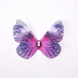 Accessoires de costume tissés à la main, avec strass cristal, dégradé de couleur, papillon