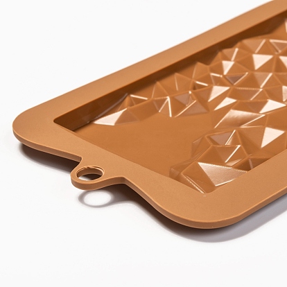 Moules en silicone de qualité alimentaire pour chocolat, rectangle avec motif en forme de polygone, moules de résine, fabrication artisanale de résine époxy