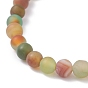 6.5mm Frosted Round Natural Mixed Stone Beads Stretch Bracelet for Girl Women