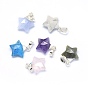 Mixed Gemstone Charms, with Long-Lasting Plated Brass Findings, Faceted, Star