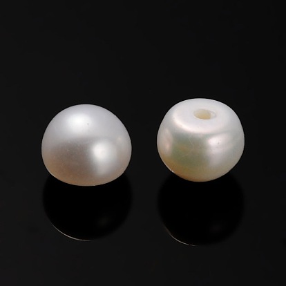 Culture des perles perles d'eau douce naturelles, la moitié foré, RONDELLE 5~5.5x4 mm, Trou: 0.7mm