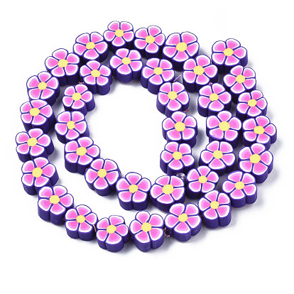 Polímeros hechos a mano hebras de perlas de arcilla, flor