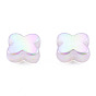 Perlas de acrílico chapadas en arco iris iridiscentes, perlas de brillo, flor