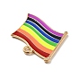 Colgantes de esmalte de aleación de color arcoíris, bandera con patrón de arco iris, la luz de oro