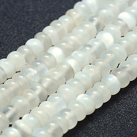 Natural White Moonstone Beads Strands, Rondelle