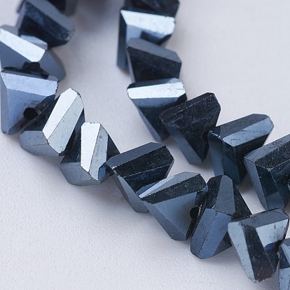 Electroplate Glass Beads Strands, Full Plated, Faceted, Triangle