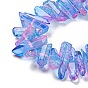 Natural Dyed Quartz Beads Strands, Two Tone Color, Chip