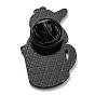 Épingle en émail de canard japonais de dessin animé, Broche en alliage de zinc noir par électrophorèse, pour vêtements de sac à dos