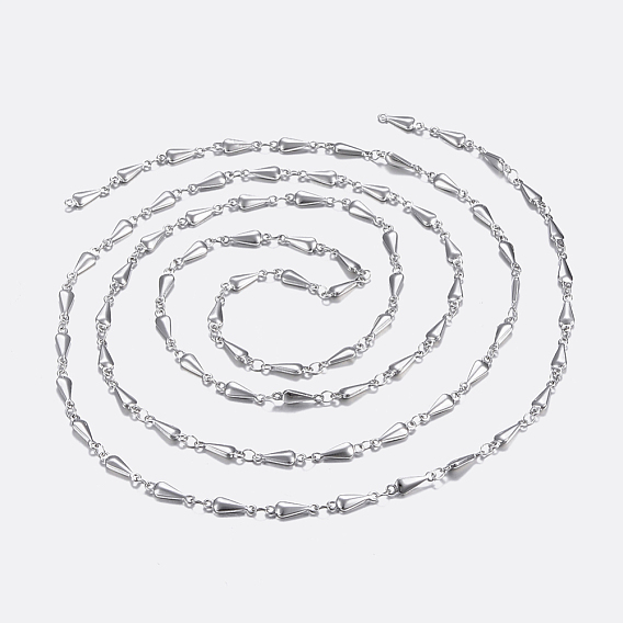 304 Stainless Steel Chains, Soldered, Teardrop Link Chains