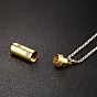 Pet Memorial Necklace, Titanium Steel Urn Ashes Pendant Necklace, Column with Paw Print Locket Pendant Necklace for Men Women