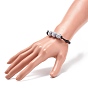 2Pcs 2 Colors Sport Theme Acrylic Beaded Bracelet, Polyester Cord Adjustable Bracelets for Men Women