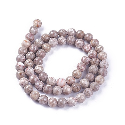 Brins de perles en pierre naturelle maifanite / maifan, teint, ronde