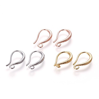 Brass Earring Hooks, with Horizontal Loop