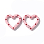 Spray Painted Alloy Spring Gate Rings, Heart