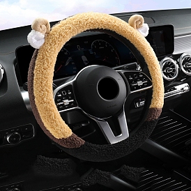 Bear Shape Velvet Steering Wheel Cover, Soft Skidproof Cover, Universal Car Wheel Protector
