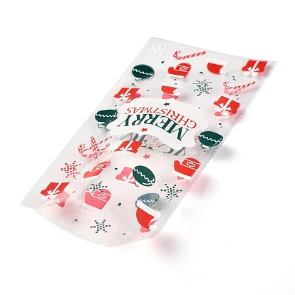 Christmas Theme Plastic Storage Bags, for Chocolate, Candy, Cookies Gift Packing