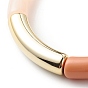 Bracelet extensible perlé tube incurvé acrylique pour femme
