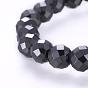 Magnetic Synthetic Hematite Stretch Bracelets, Round, Faceted