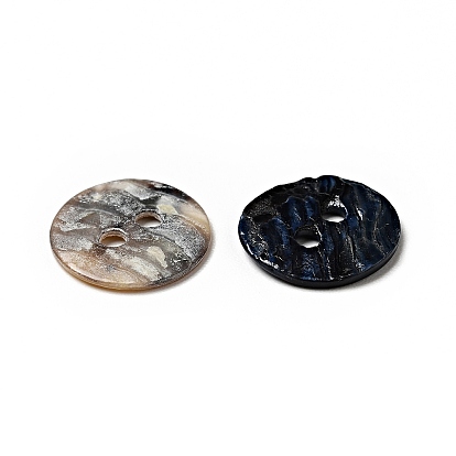 Мать перламутровыми пуговицами, кнопка оболочки akoya, окрашенные, плоско-круглые, разноцветные, 10x1 мм, отверстие : 1.5 мм