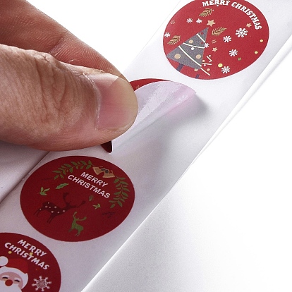 8 rollo de pegatinas de papel autoadhesivo con puntos redondos, calcomanías navideñas para fiestas, regalos decorativos