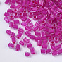 Two Cut Glass Seed Beads, Hexagon, Transparent Inside Colours Rainbow