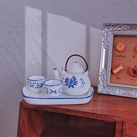 Ceramic Tea Set, Micro Landscape Home Dollhouse Accessories, Pretending Prop Decorations