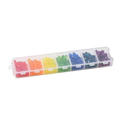 315Pcs 7 Colors Transparent Acrylic Beads, Bicone