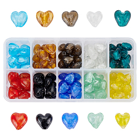Olycraft Valentine Gifts for Her Ideas Handmade Silver Foil Glass Beads, Heart