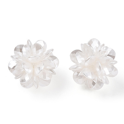 Abalorios hechos a mano de plástico imitación perla tejida perlas, grupo de bolas, facetados, sin agujero / sin perforar, flor