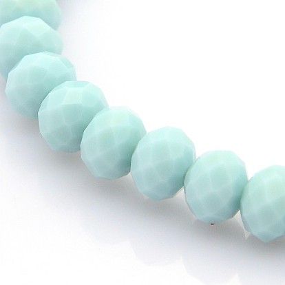 Facettes opaque couleur unie cristal verre rondelles perles bracelets bracelets, 68mm