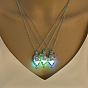 Collier pendentif cage du père noël en alliage avec perles en plastique lumineuses, bijoux de noël brillants dans le noir pour femmes