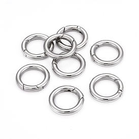304 Stainless Steel Spring Gate Rings, O Rings, Manual Polishing, 20x3.5mm