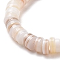 Freshwater Shell Beads Strands, Disc/Flat Round, Heishi Beads