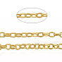 Soldered Brass Coated Iron Rolo Chains, Belcher Chain, with Spool