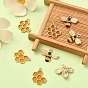 8 piezas 2 colgantes de esmalte de aleación de estilo, Panal y abejas, la luz de oro