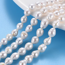 Natural Keshi Pearl Beads Strands, Cultured Freshwater Pearl, Teardrop