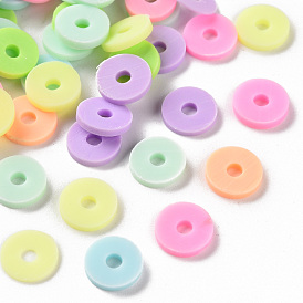 Abalorios de la arcilla de polímero hechos a mano, perlas heishi, para suministros de manualidades de joyería diy, disco / plano y redondo